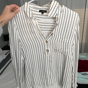 White with stripes dynamite blouse